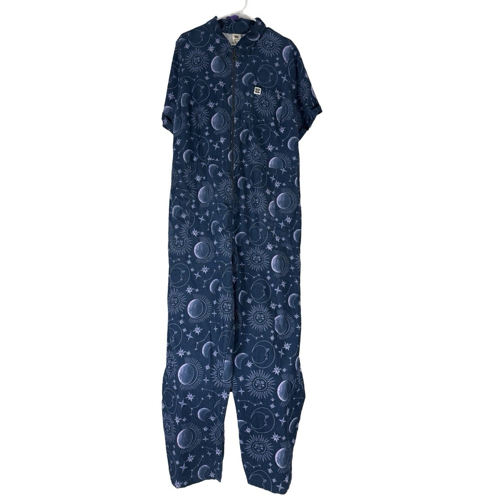 Lucy & Yak Womens US 18 Jumpsuit Playsuit Fine Corduroy Blue Moon Sun Galaxy EUC - Picture 2 of 7